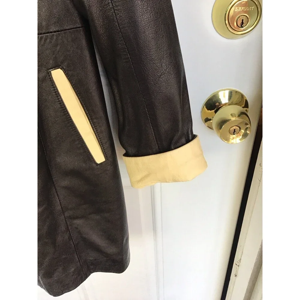 Vintage La Pelle Italian Leather Trench Coat